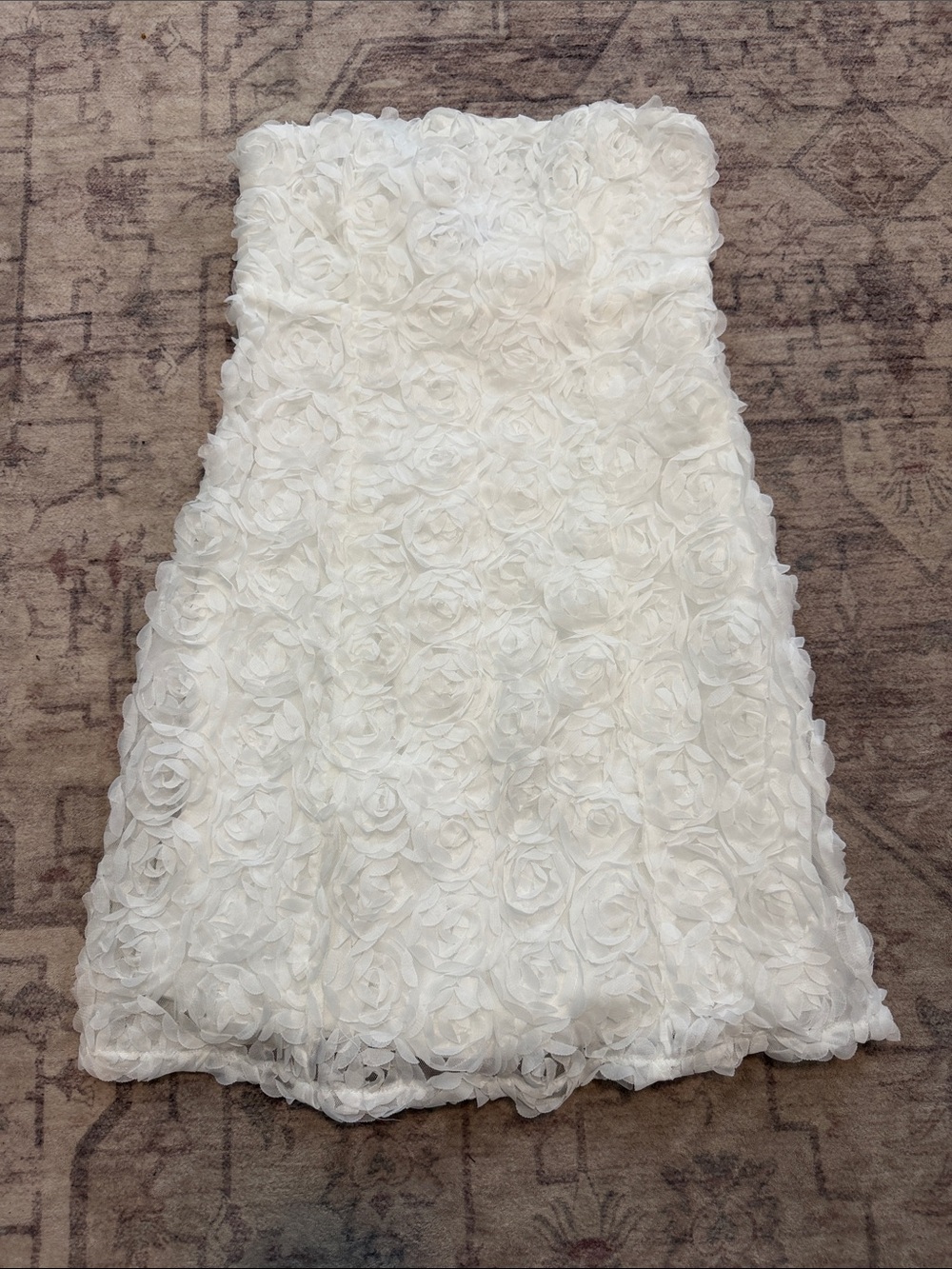 Vici White Floral Rosette Mini Dress